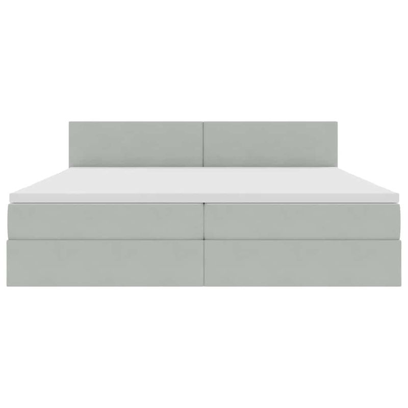 Casa si Gradina - Mobilier - Paturi si accesorii - Paturi - Pat cu storage cu saltea Gri deschis 200 x 200 cm Catifea - Infinity.ro