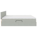 Casa si Gradina - Mobilier - Paturi si accesorii - Paturi - Pat cu storage cu saltea Gri deschis 200 x 200 cm Catifea - Infinity.ro
