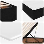 Casa si Gradina - Mobilier - Paturi si accesorii - Paturi - Pat cu saltea si spatiu de depozitare Negru 120 x 190 cm - Infinity.ro