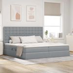 Casa si Gradina - Mobilier - Paturi si accesorii - Paturi - Pat cu storage Gri deschis 200 x 200 cm Piele artificiala - Infinity.ro