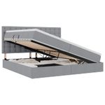 Casa si Gradina - Mobilier - Paturi si accesorii - Paturi - Pat cu storage Gri deschis 200 x 200 cm Piele artificiala - Infinity.ro