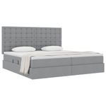 Casa si Gradina - Mobilier - Paturi si accesorii - Paturi - Pat cu storage Gri deschis 200 x 200 cm Piele artificiala - Infinity.ro
