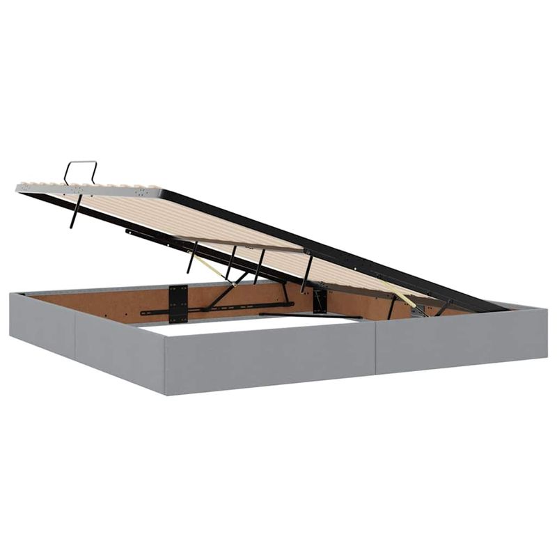 Casa si Gradina - Mobilier - Paturi si accesorii - Paturi - Pat cu storage Gri deschis 200 x 200 cm Piele artificiala - Infinity.ro