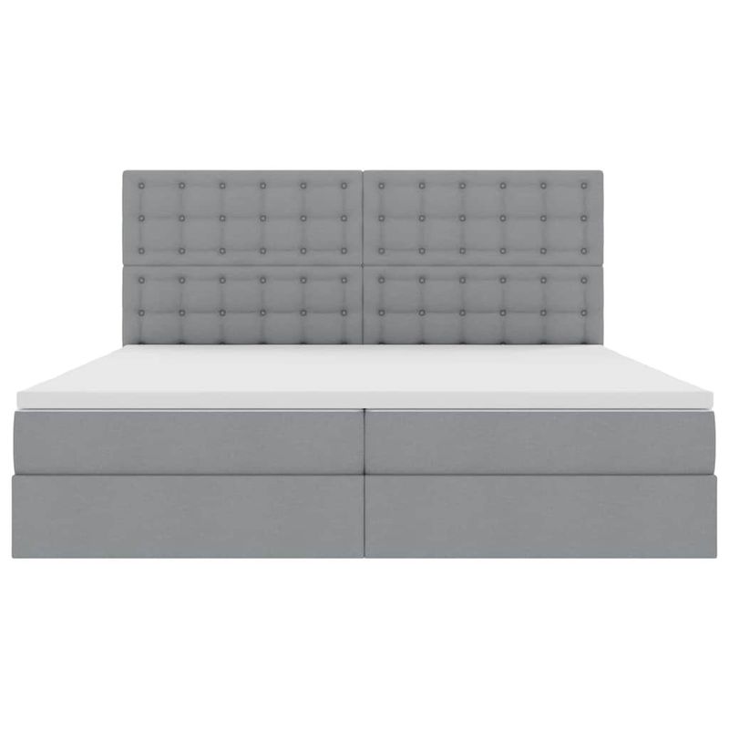 Casa si Gradina - Mobilier - Paturi si accesorii - Paturi - Pat cu storage Gri deschis 200 x 200 cm Piele artificiala - Infinity.ro