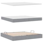 Casa si Gradina - Mobilier - Paturi si accesorii - Paturi - Pat cu storage Gri deschis 200 x 200 cm Piele artificiala - Infinity.ro