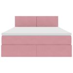 Casa si Gradina - Mobilier - Paturi si accesorii - Paturi - Pat cu storage cu saltea cu headboard Roz 140 x 190 cm Catifea - Infinity.ro