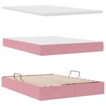 Casa si Gradina - Mobilier - Paturi si accesorii - Paturi - Pat cu storage cu saltea cu headboard Roz 140 x 190 cm Catifea - Infinity.ro