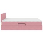 Casa si Gradina - Mobilier - Paturi si accesorii - Paturi - Pat cu storage cu saltea cu headboard Roz 140 x 190 cm Catifea - Infinity.ro