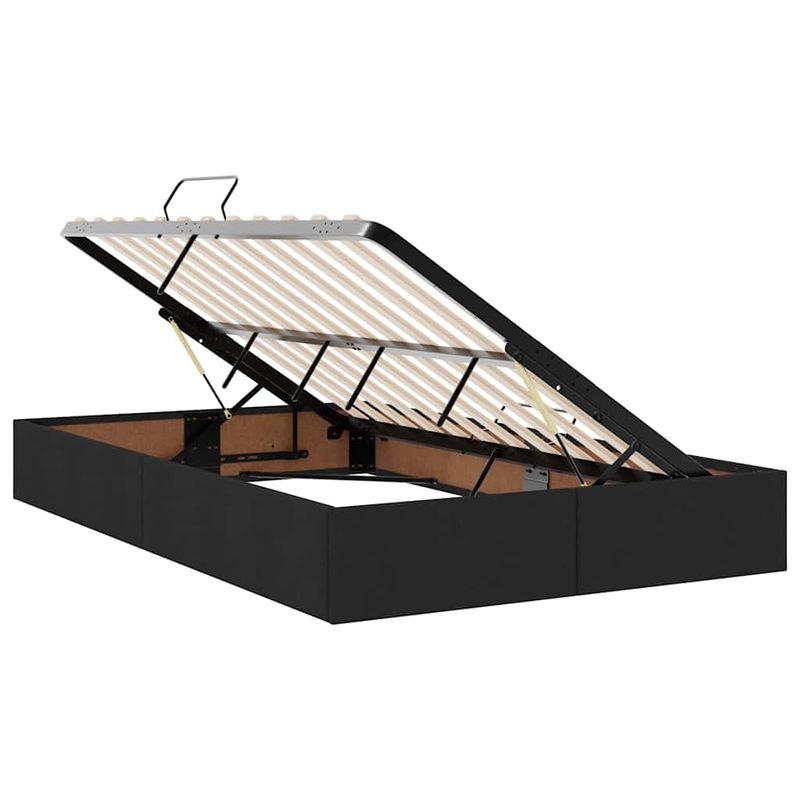 Casa si Gradina - Mobilier - Paturi si accesorii - Paturi - Pat cu saltea si spatiu de depozitare Negru 120 x 200 cm - Infinity.ro