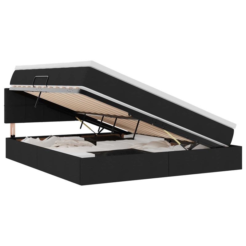 Casa si Gradina - Mobilier - Paturi si accesorii - Paturi - Pat cu saltea si spatiu de depozitare Negru 160 x 200 cm - Infinity.ro