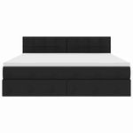 Casa si Gradina - Mobilier - Paturi si accesorii - Paturi - Pat cu saltea si spatiu de depozitare Negru 160 x 200 cm - Infinity.ro