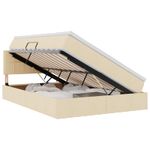 Casa si Gradina - Mobilier - Paturi si accesorii - Paturi - Pat cu saltea si spatiu de depozitare Creme 140 x 190 cm - Infinity.ro