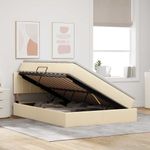 Casa si Gradina - Mobilier - Paturi si accesorii - Paturi - Pat cu saltea si spatiu de depozitare Creme 140 x 190 cm - Infinity.ro