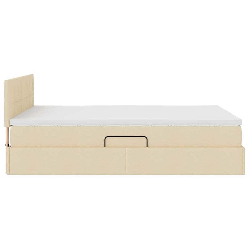 Casa si Gradina - Mobilier - Paturi si accesorii - Paturi - Pat cu saltea si spatiu de depozitare Creme 140 x 190 cm - Infinity.ro