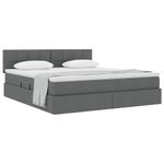 Casa si Gradina - Mobilier - Paturi si accesorii - Paturi - Pat cu saltea si spatiu de depozitare Gri inchis 160 x 200 cm - Infinity.ro