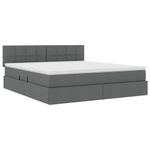 Casa si Gradina - Mobilier - Paturi si accesorii - Paturi - Pat cu saltea si spatiu de depozitare Gri inchis 160 x 200 cm - Infinity.ro