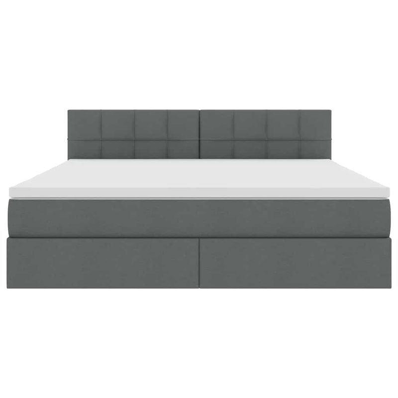Casa si Gradina - Mobilier - Paturi si accesorii - Paturi - Pat cu saltea si spatiu de depozitare Gri inchis 160 x 200 cm - Infinity.ro