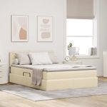 Casa si Gradina - Mobilier - Paturi si accesorii - Paturi - Pat cu saltea si spatiu de depozitare Creme 140 x 200 cm - Infinity.ro