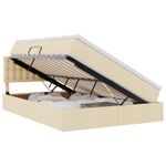 Casa si Gradina - Mobilier - Paturi si accesorii - Paturi - Pat cu saltea si spatiu de depozitare Creme 140 x 200 cm - Infinity.ro