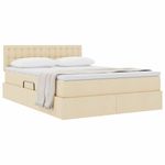 Casa si Gradina - Mobilier - Paturi si accesorii - Paturi - Pat cu saltea si spatiu de depozitare Creme 140 x 200 cm - Infinity.ro