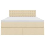 Casa si Gradina - Mobilier - Paturi si accesorii - Paturi - Pat cu saltea si spatiu de depozitare Creme 140 x 200 cm - Infinity.ro