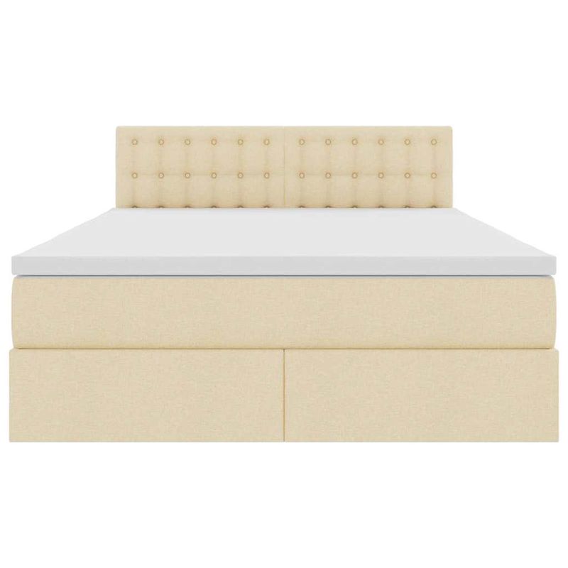 Casa si Gradina - Mobilier - Paturi si accesorii - Paturi - Pat cu saltea si spatiu de depozitare Creme 140 x 200 cm - Infinity.ro