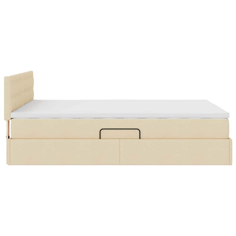 Casa si Gradina - Mobilier - Paturi si accesorii - Paturi - Pat cu saltea si spatiu de depozitare Creme 140 x 200 cm - Infinity.ro