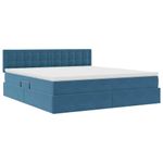 Casa si Gradina - Mobilier - Paturi si accesorii - Paturi - Pat cu storage cu saltea Albastru inchis 160 x 200 cm Catifea - Infinity.ro