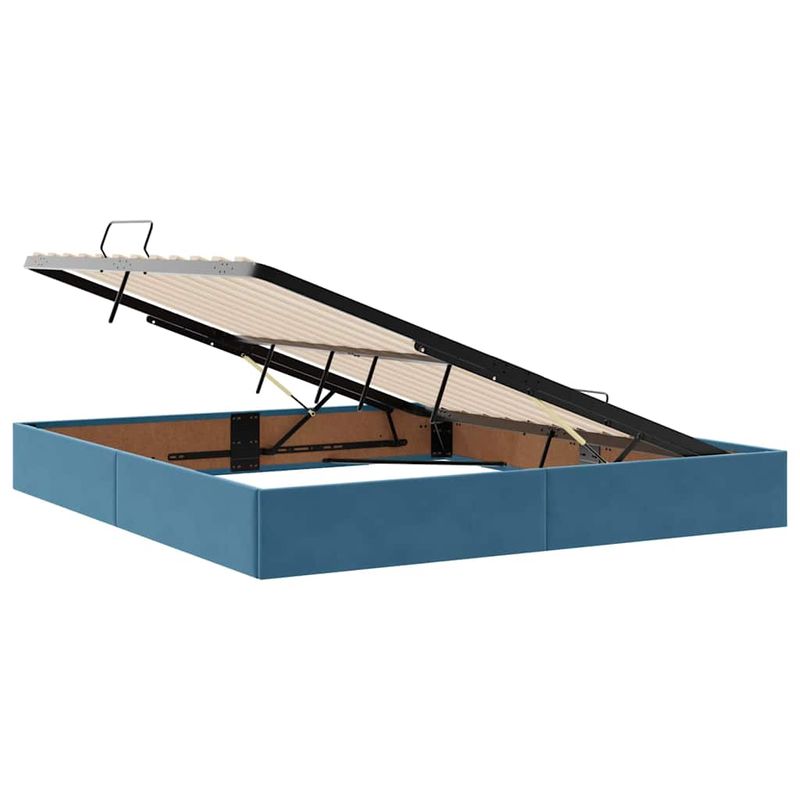 Casa si Gradina - Mobilier - Paturi si accesorii - Paturi - Pat cu storage cu saltea Albastru inchis 160 x 200 cm Catifea - Infinity.ro