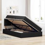Casa si Gradina - Mobilier - Paturi si accesorii - Paturi - Pat cu saltea si spatiu de depozitare Negru 120 x 190 cm - Infinity.ro