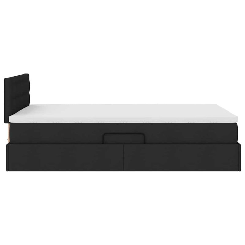 Casa si Gradina - Mobilier - Paturi si accesorii - Paturi - Pat cu saltea si spatiu de depozitare Negru 120 x 190 cm - Infinity.ro