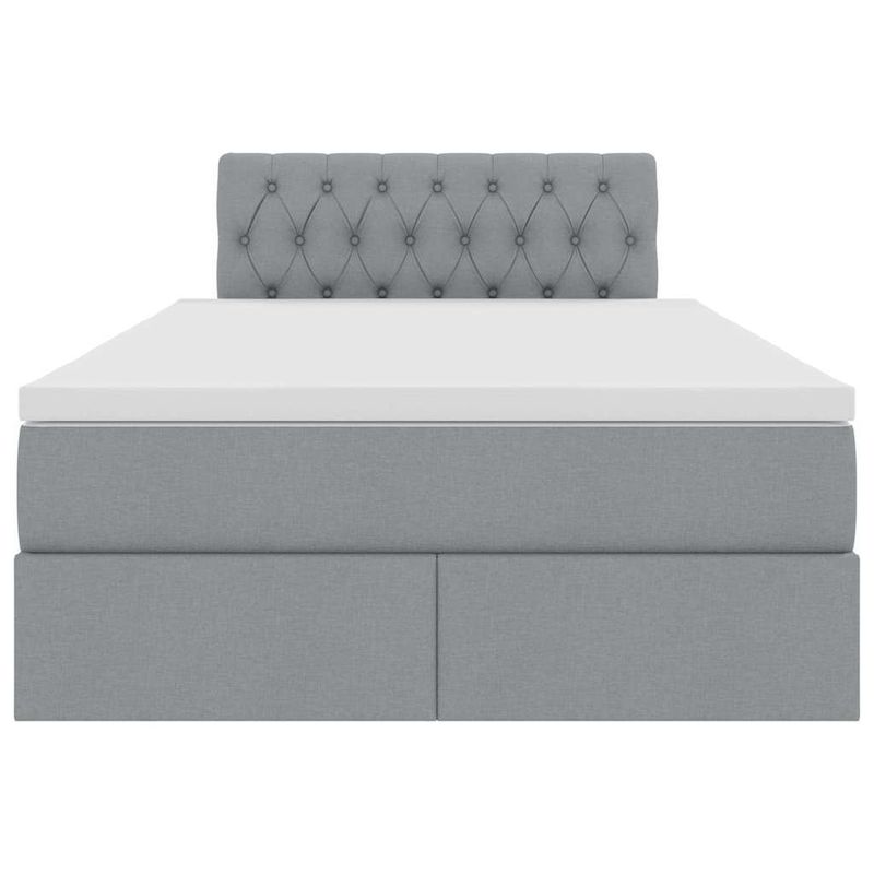 Casa si Gradina - Mobilier - Paturi si accesorii - Paturi - Pat cu saltea si spatiu de depozitare Gri deschis 120 x 190 cm - Infinity.ro