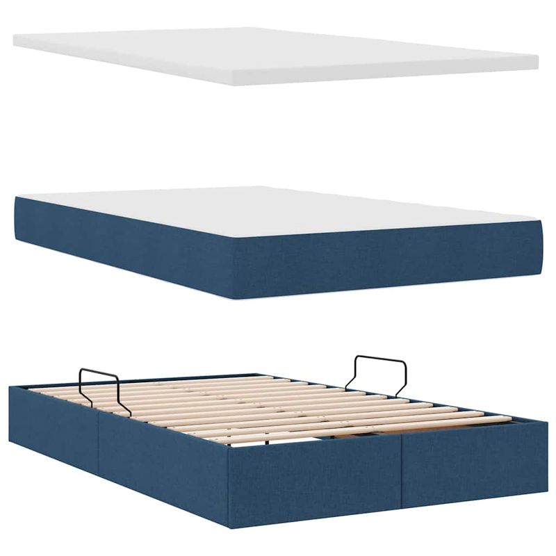 Casa si Gradina - Mobilier - Paturi si accesorii - Paturi - Pat cu storage albastru 120 x 200 cm Piele artificiala - Infinity.ro