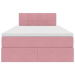 Casa si Gradina - Mobilier - Paturi si accesorii - Paturi - Pat cu storage cu saltea cu headboard Roz 120 x 200 cm Catifea - Infinity.ro