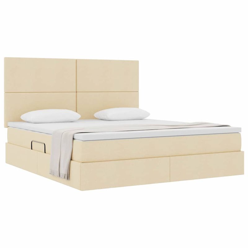 Casa si Gradina - Mobilier - Paturi si accesorii - Paturi - Pat cu storage cu saltea Creme 180 x 200 cm Piele artificiala - Infinity.ro