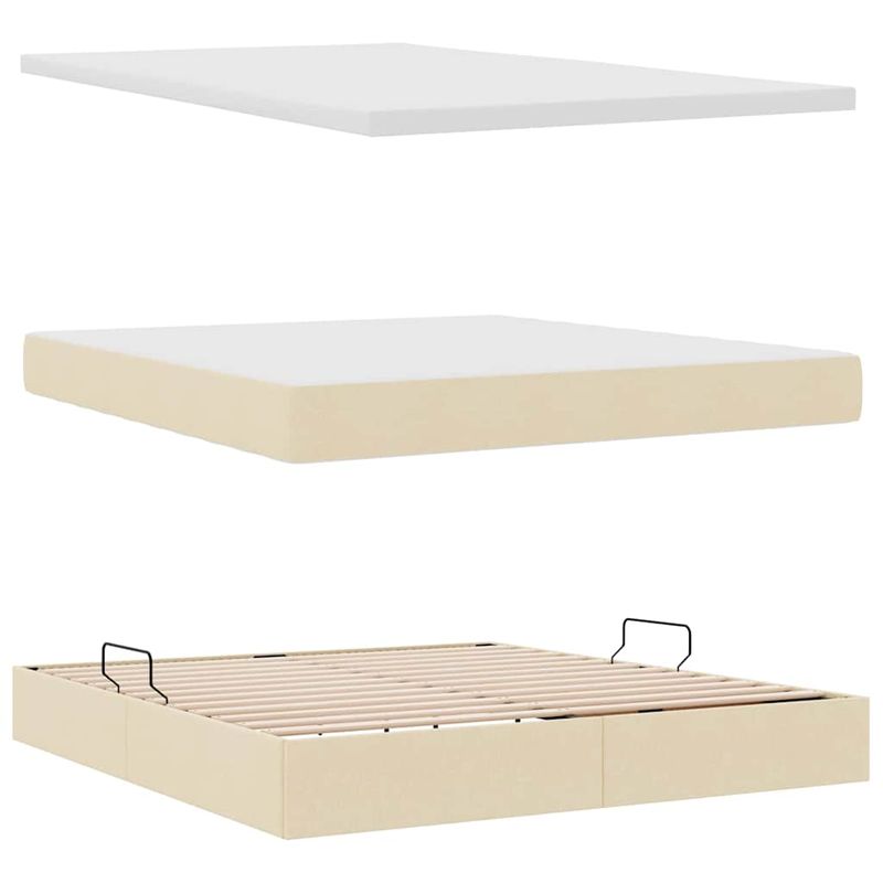 Casa si Gradina - Mobilier - Paturi si accesorii - Paturi - Pat cu storage cu saltea Creme 180 x 200 cm Piele artificiala - Infinity.ro