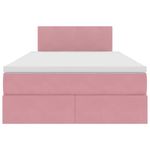 Casa si Gradina - Mobilier - Paturi si accesorii - Paturi - Pat cu storage cu saltea cu headboard Roz 120 x 200 cm Catifea - Infinity.ro
