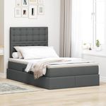 Casa si Gradina - Mobilier - Paturi si accesorii - Paturi - Pat cu storage Gri inchis 120 x 200 cm Piele artificiala - Infinity.ro