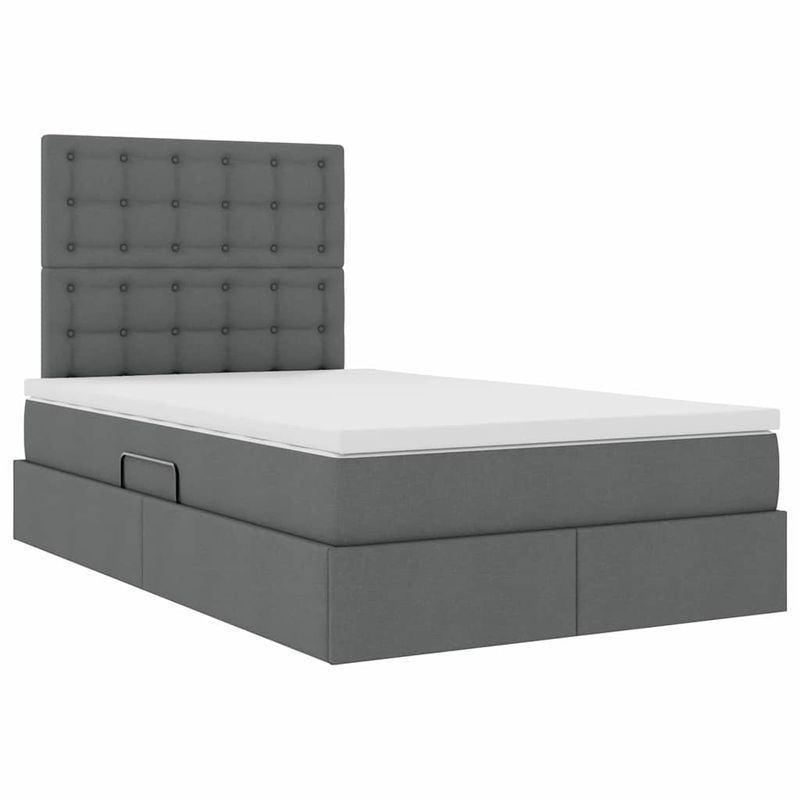 Casa si Gradina - Mobilier - Paturi si accesorii - Paturi - Pat cu storage Gri inchis 120 x 200 cm Piele artificiala - Infinity.ro
