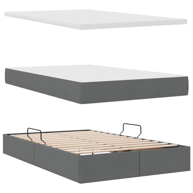 Casa si Gradina - Mobilier - Paturi si accesorii - Paturi - Pat cu storage Gri inchis 120 x 200 cm Piele artificiala - Infinity.ro
