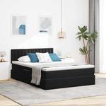 Casa si Gradina - Mobilier - Paturi si accesorii - Paturi - Pat cu storage cu saltea Negru 140 x 190 cm Catifea - Infinity.ro