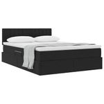 Casa si Gradina - Mobilier - Paturi si accesorii - Paturi - Pat cu storage cu saltea Negru 140 x 190 cm Catifea - Infinity.ro