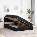 Casa si Gradina - Mobilier - Paturi si accesorii - Paturi - Pat cu storage cu saltea Negru 140 x 190 cm Catifea - Infinity.ro