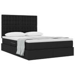 Casa si Gradina - Mobilier - Paturi si accesorii - Paturi - Pat cu storage cu saltea Negru 140 x 200 cm Piele artificiala - Infinity.ro