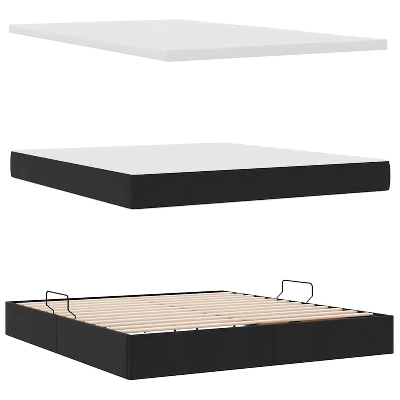 Casa si Gradina - Mobilier - Paturi si accesorii - Paturi - Pat cu storage cu saltea Negru 180 x 200 cm Catifea - Infinity.ro