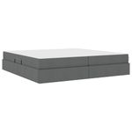 Casa si Gradina - Mobilier - Paturi si accesorii - Paturi - Pat cu saltea si spatiu de depozitare Gri inchis 200 x 200 cm - Infinity.ro