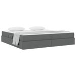 Casa si Gradina - Mobilier - Paturi si accesorii - Paturi - Pat cu saltea si spatiu de depozitare Gri inchis 200 x 200 cm - Infinity.ro