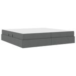 Casa si Gradina - Mobilier - Paturi si accesorii - Paturi - Pat cu saltea si spatiu de depozitare Gri inchis 200 x 200 cm - Infinity.ro