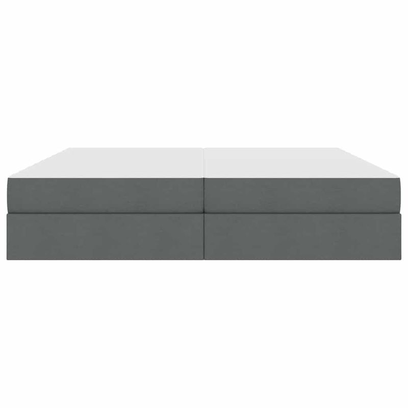 Casa si Gradina - Mobilier - Paturi si accesorii - Paturi - Pat cu saltea si spatiu de depozitare Gri inchis 200 x 200 cm - Infinity.ro