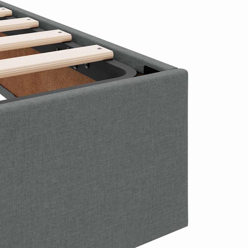 Casa si Gradina - Mobilier - Paturi si accesorii - Paturi - Pat cu saltea si spatiu de depozitare Gri inchis 200 x 200 cm - Infinity.ro